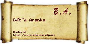 Böm Aranka névjegykártya